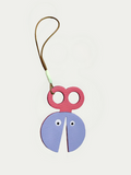 Handmade French Sheepskin Beetle Scissors Bag Charm Black
