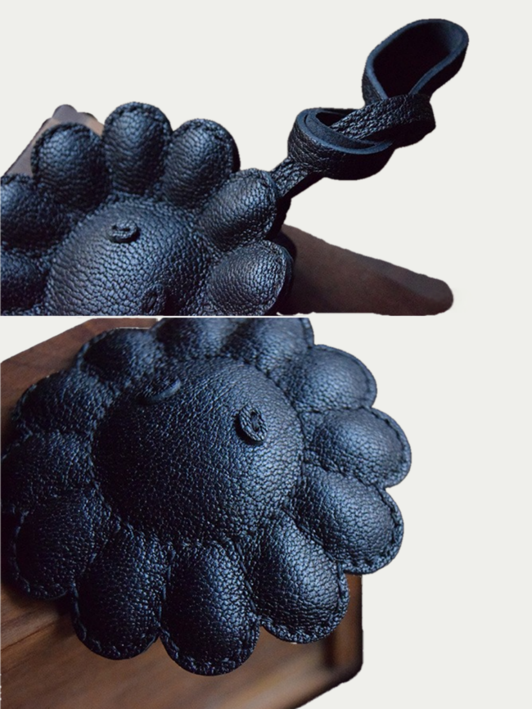 black flowers bag charm gift
luxury handmade gift set
leather flowers bag charm gift
French sheepskin handmade keychain