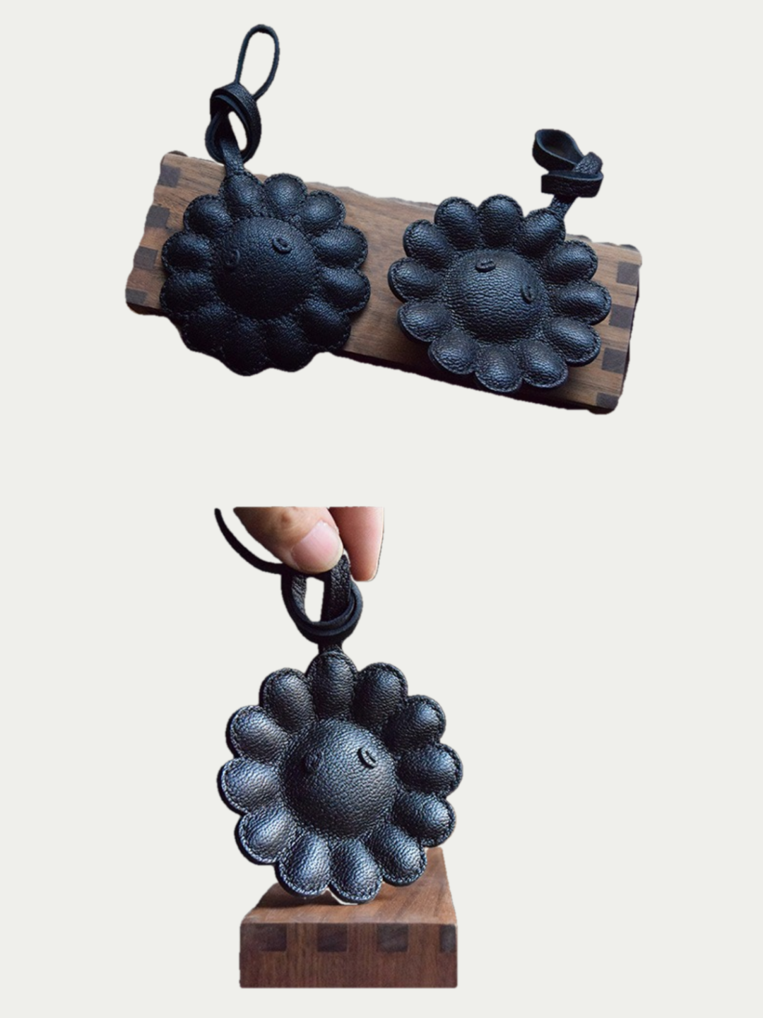black flowers bag charm gift
luxury handmade gift set
leather flowers bag charm gift
French sheepskin handmade keychain