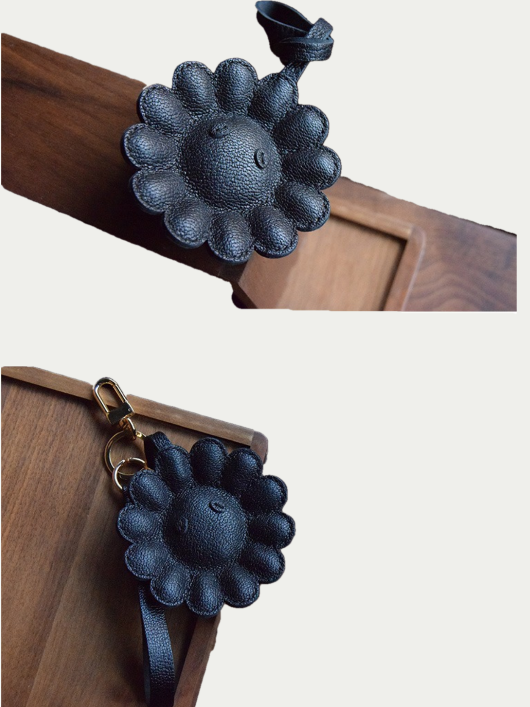black flowers bag charm gift
luxury handmade gift set
leather flowers bag charm gift
French sheepskin handmade keychain