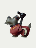 Handmade French Lambskin British Dog Bag Charm Red Rainbow Zoo

