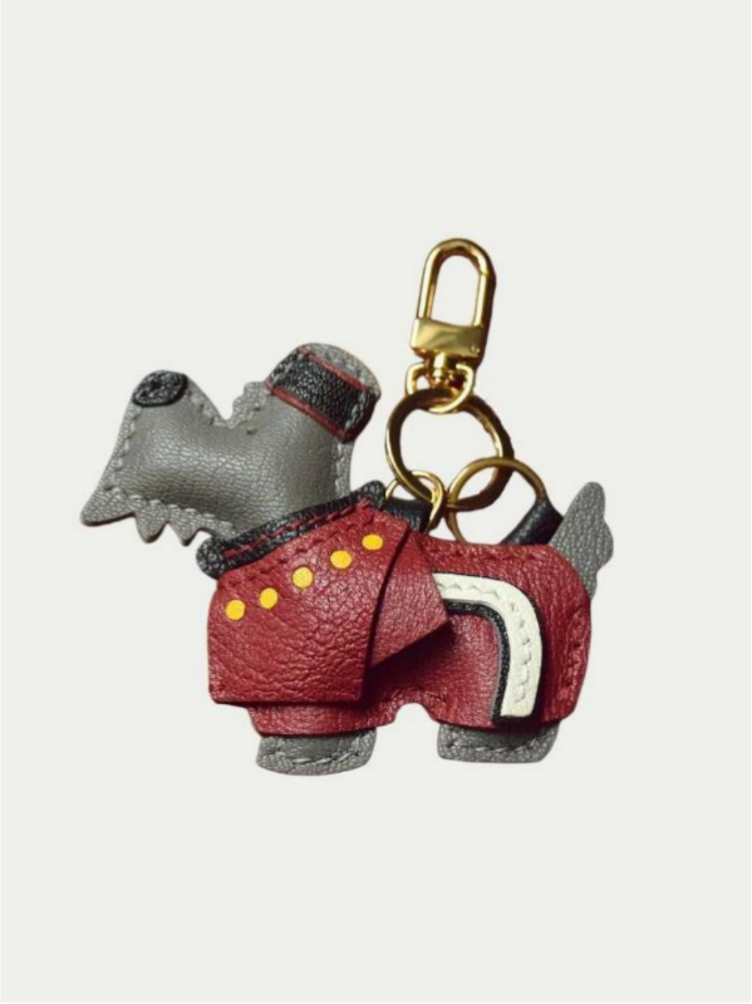 British dog  bag charm gift
luxury handmade gift set
French sheepskin handmade keychain