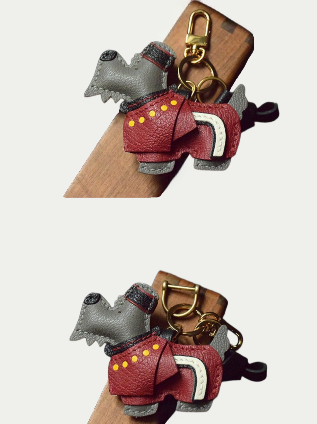 British dog  bag charm gift
luxury handmade gift set
French sheepskin handmade keychain