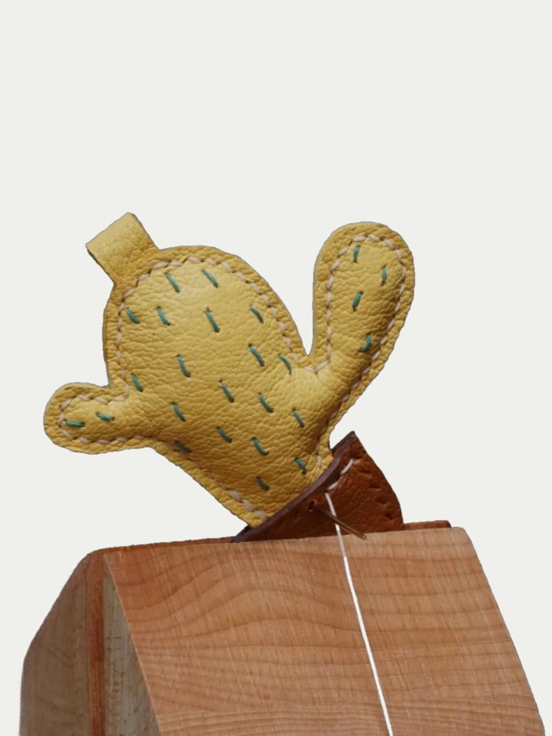Handmade French Lambskin Cactus Bag Charm Rainbow Zoo
