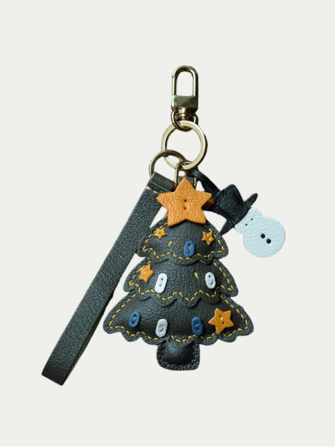 Christmas tree bag charm gift
﻿French sheepskin 
handmade keychain
Christmas gift