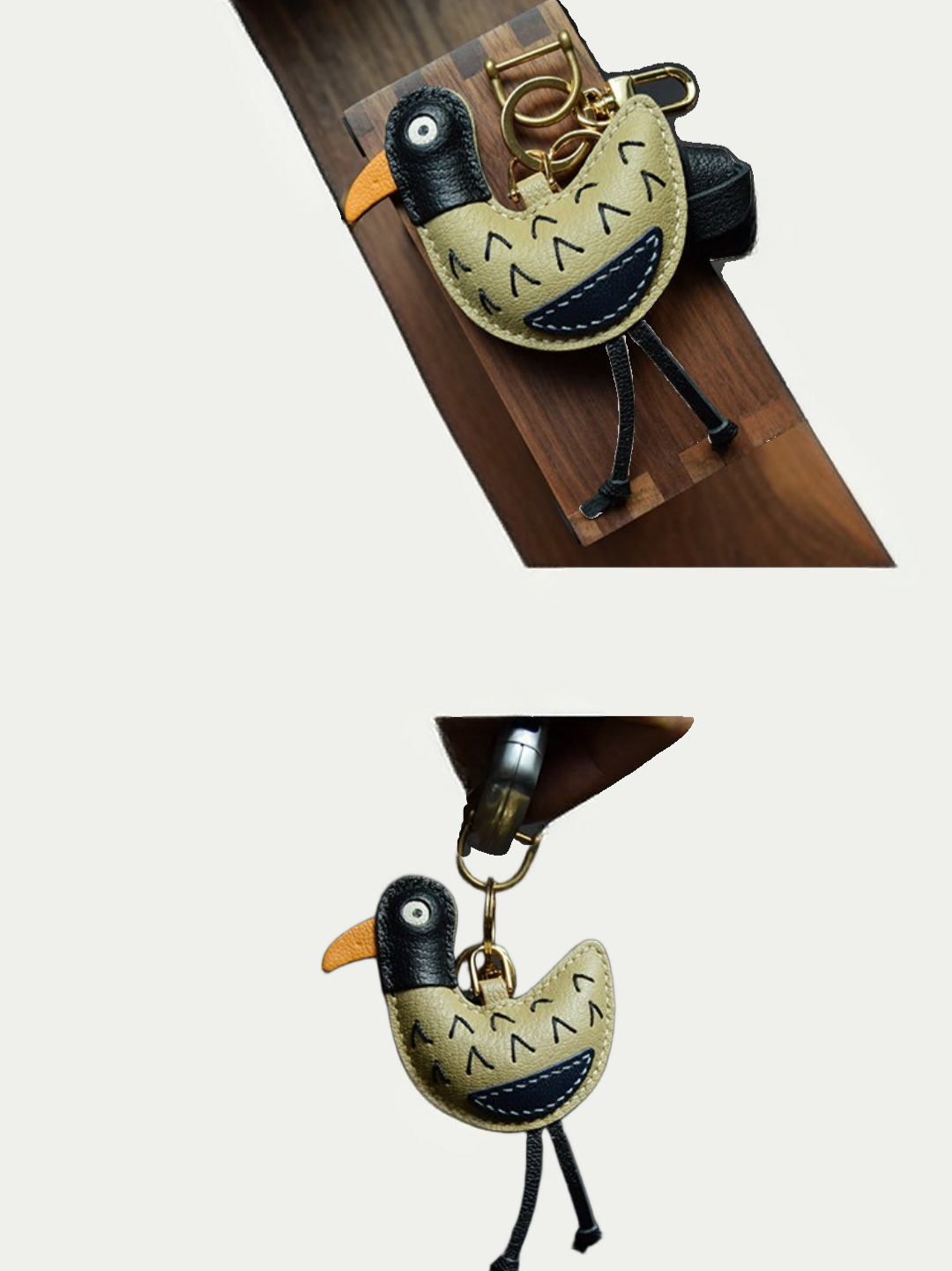 duck bag charm gift
luxury handmade gift set
French sheepskin handmade keychain