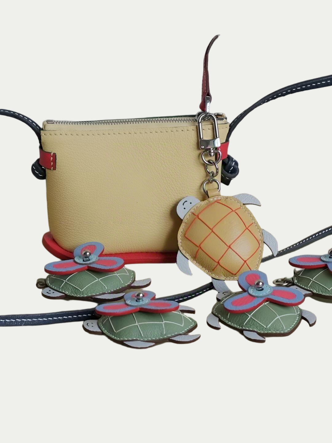 handmade Fan Turtle bag charm gift
Christmas gifts 
birthday gifts for her
Valentine's Day gift ideas
keychain