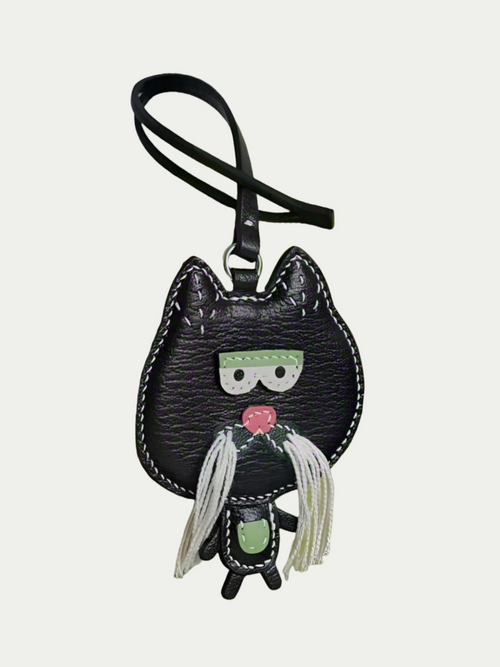 Handmade French Sheepskin Garfield Bag Charm
