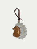 Handmade French Sheepskin Lace Hedgehog Bag Charm Brown
