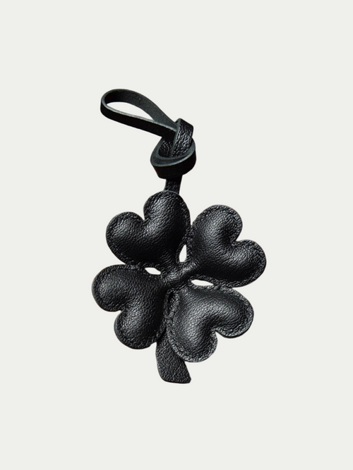 Handmade French Sheepskin Four-Leaf Clover Bag Charm

