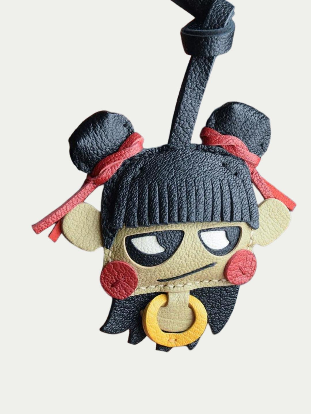 Nezha  bag charm gift
luxury handmade gift set
French sheepskin handmade keychain