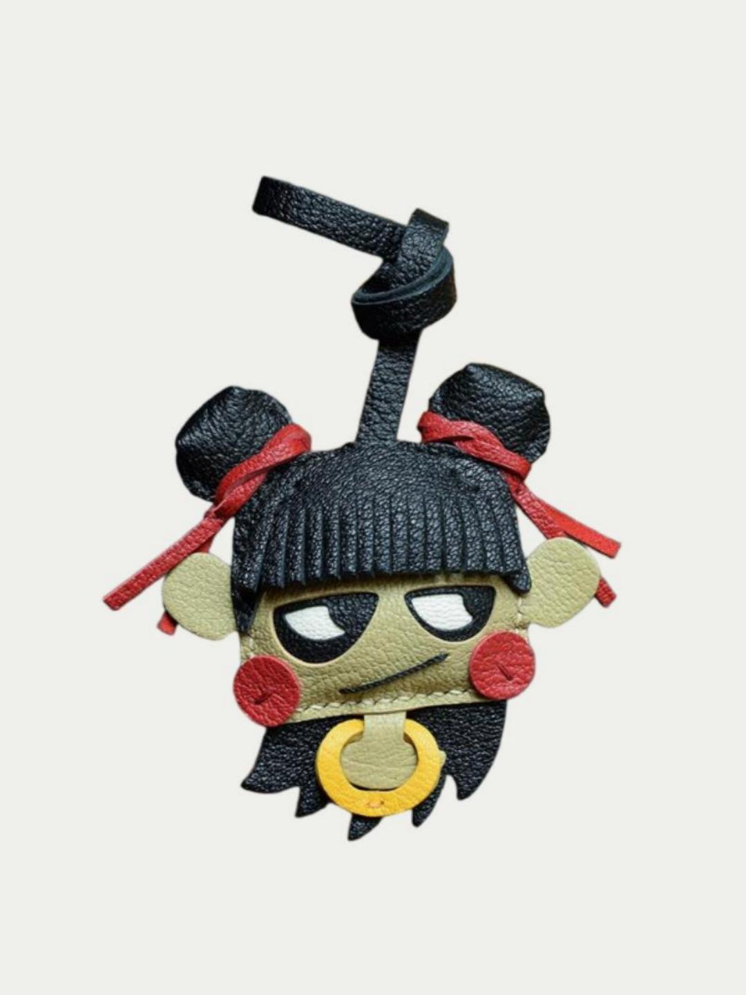 Nezha  bag charm gift
luxury handmade gift set
French sheepskin handmade keychain