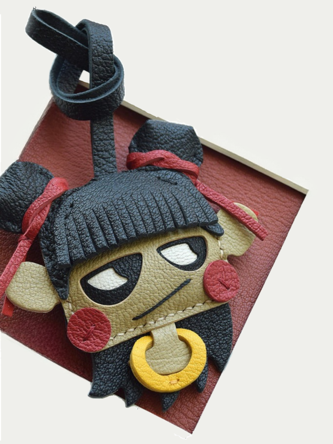 Nezha  bag charm gift
luxury handmade gift set
French sheepskin handmade keychain