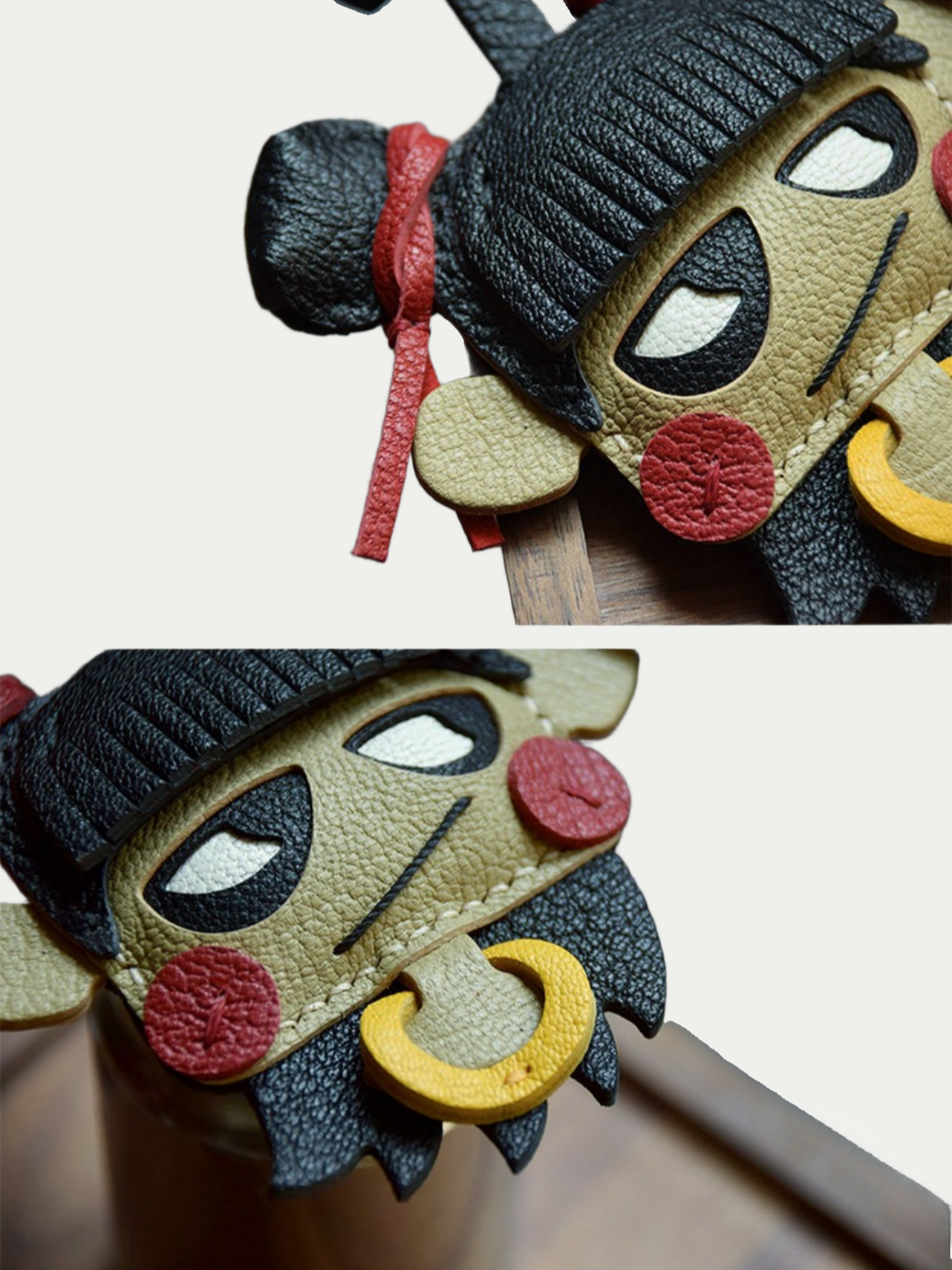 Nezha  bag charm gift
luxury handmade gift set
French sheepskin handmade keychain