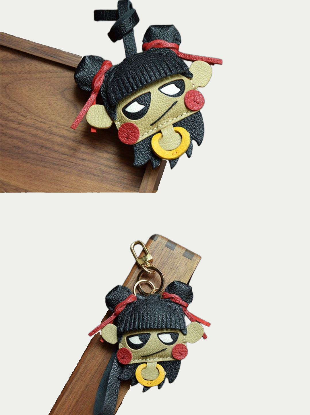 Nezha  bag charm gift
luxury handmade gift set
French sheepskin handmade keychain