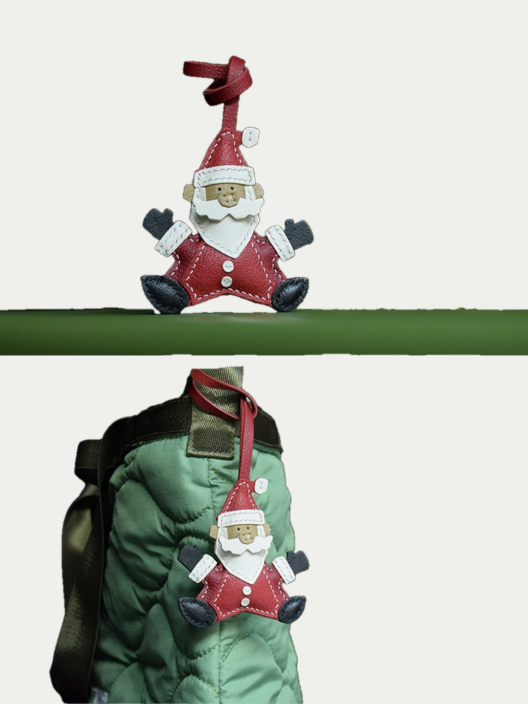 Santa Claus bag charm gift
luxury handmade gift set
leather cat bag charm gift
French sheepskin handmade keychain