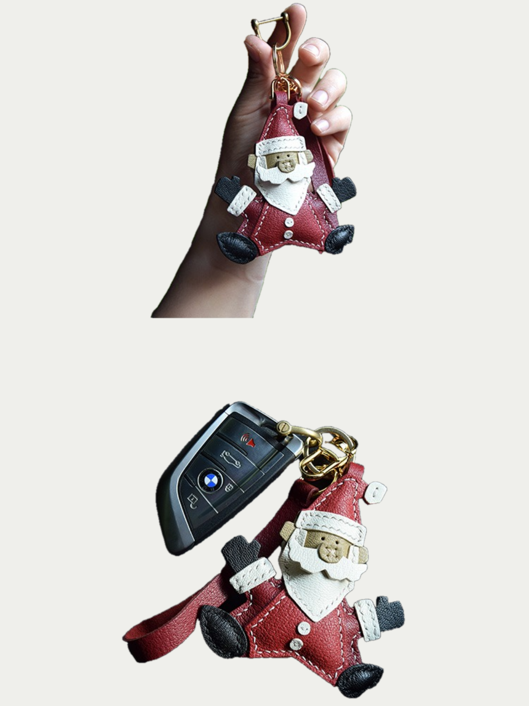 Santa Claus bag charm gift
luxury handmade gift set
leather cat bag charm gift
French sheepskin handmade keychain