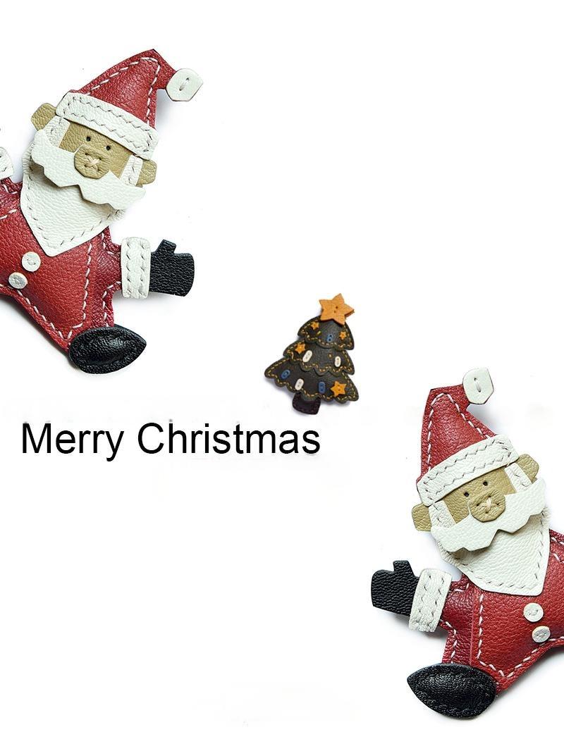 Santa Claus bag charm gift
luxury handmade gift set
leather cat bag charm gift
French sheepskin handmade keychain
