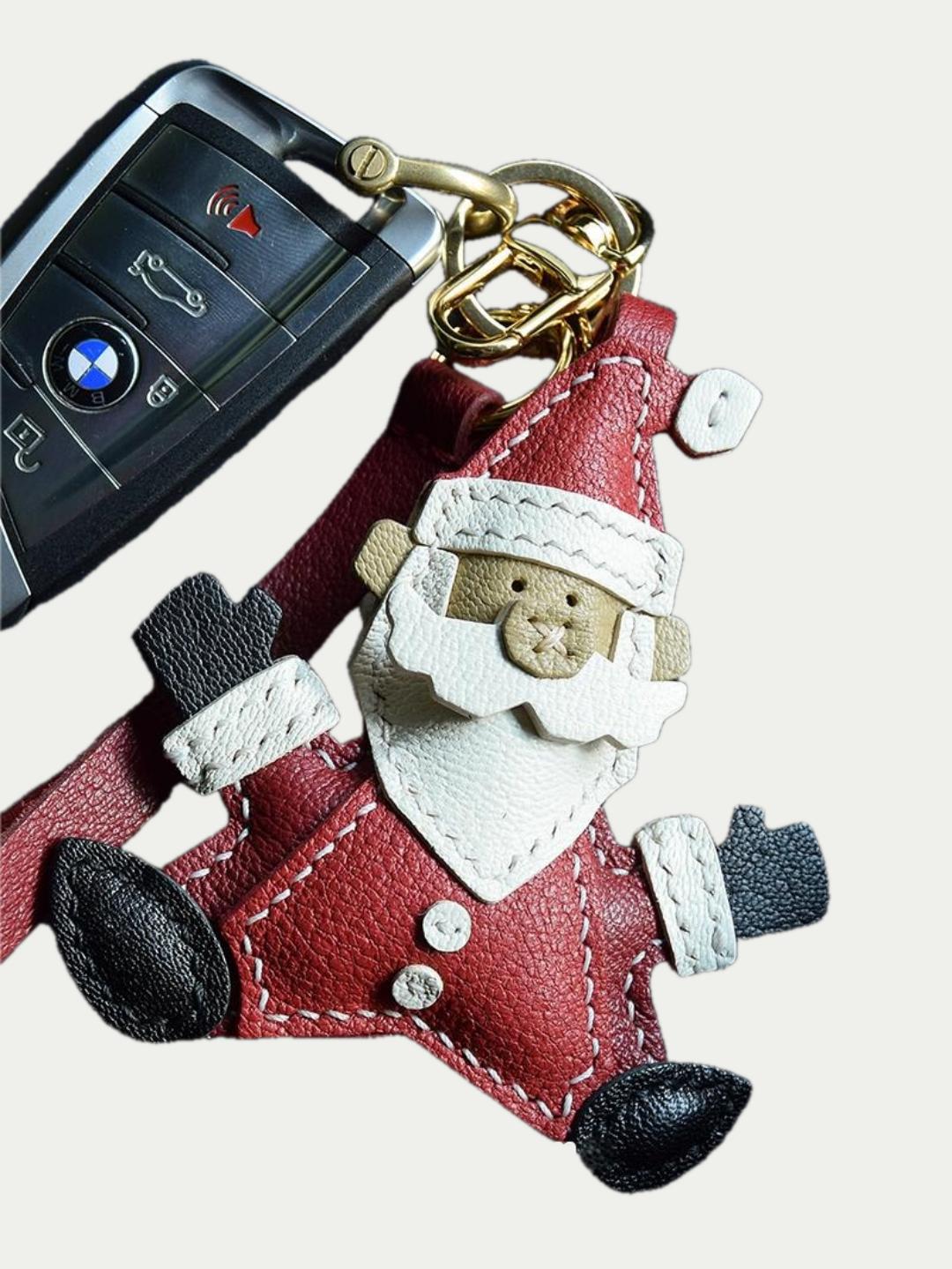 Santa Claus bag charm gift
luxury handmade gift set
leather cat bag charm gift
French sheepskin handmade keychain