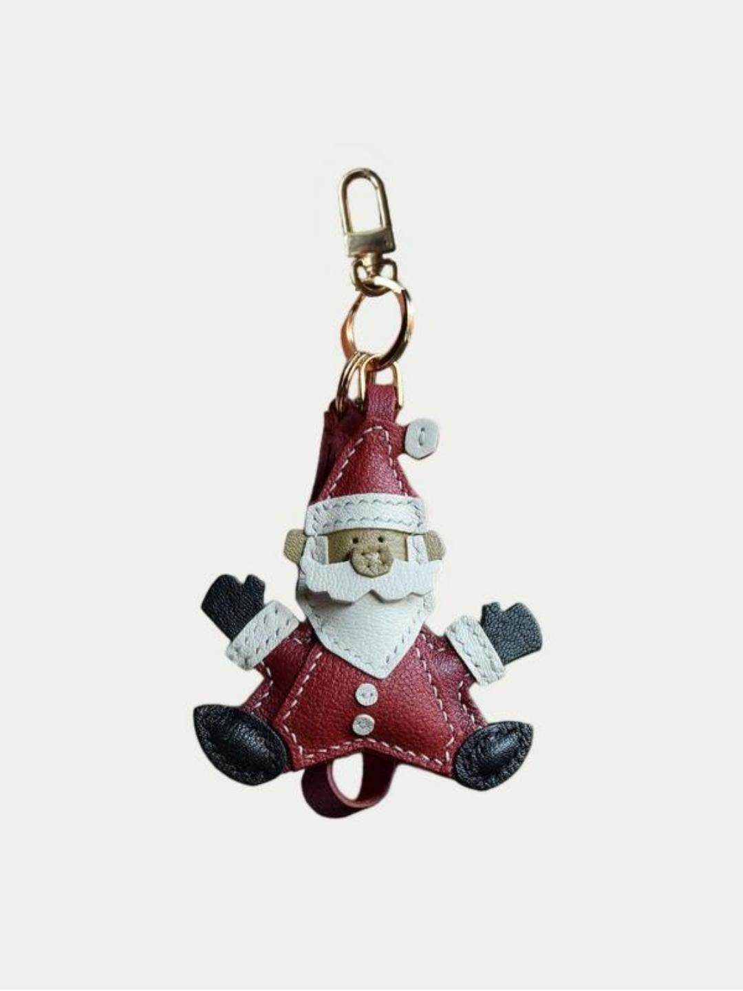 Santa Claus bag charm gift
luxury handmade gift set
leather cat bag charm gift
French sheepskin handmade keychain