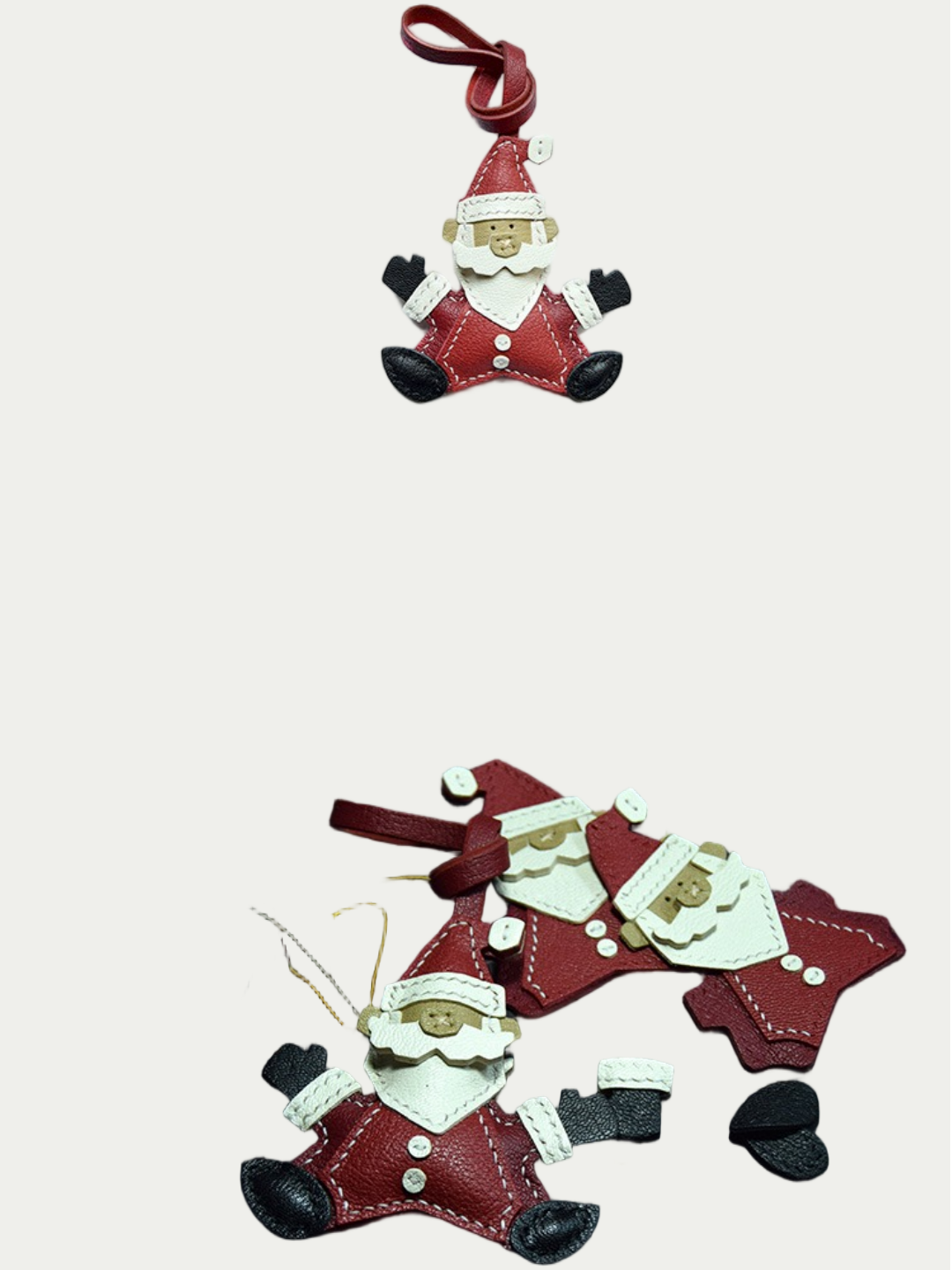 Santa Claus bag charm gift
luxury handmade gift set
leather cat bag charm gift
French sheepskin handmade keychain