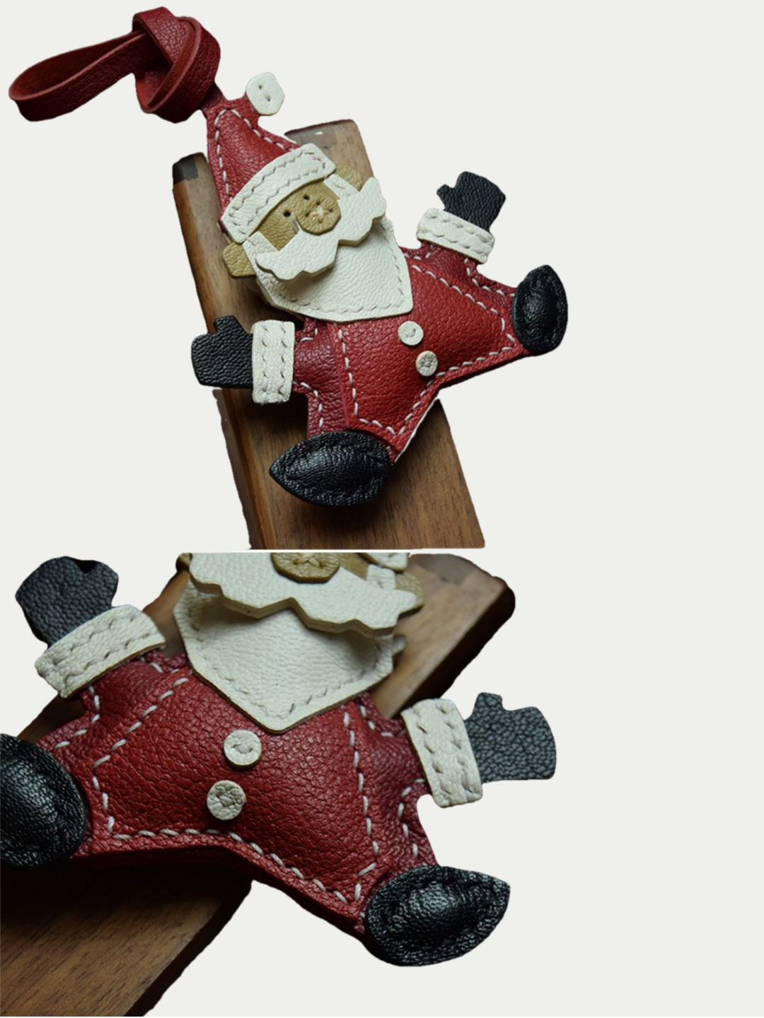 Santa Claus bag charm gift
luxury handmade gift set
leather cat bag charm gift
French sheepskin handmade keychain