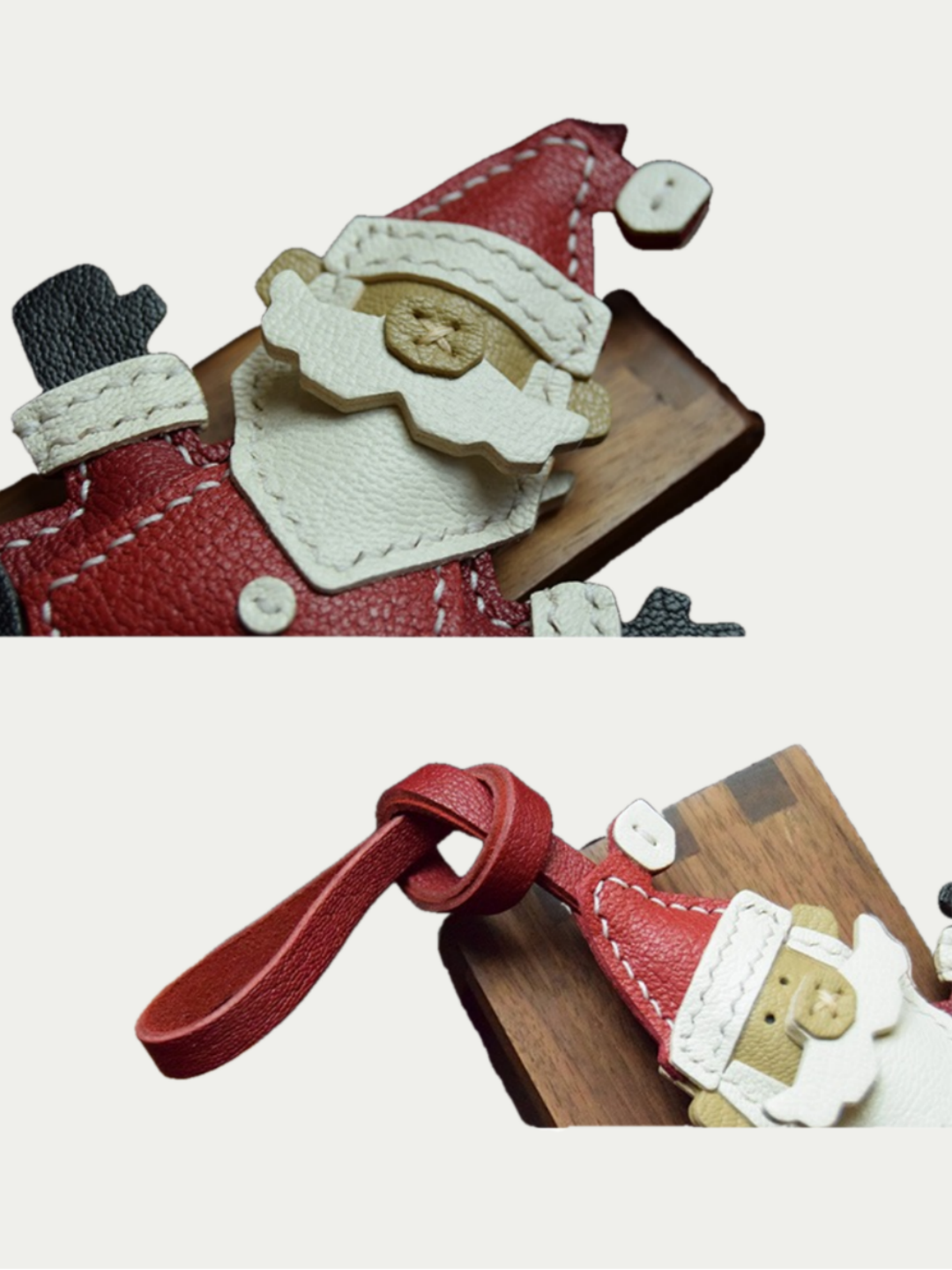 Santa Claus bag charm gift
luxury handmade gift set
leather cat bag charm gift
French sheepskin handmade keychain