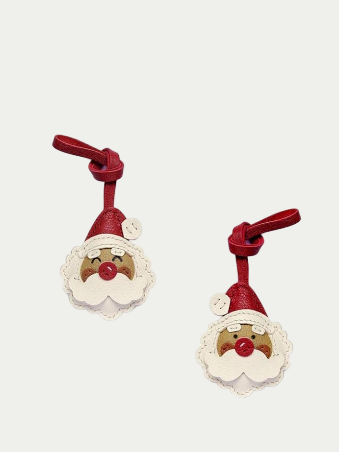 Santa Claus bag charm gift
﻿French sheepskin 
handmade keychain
Christmas gift