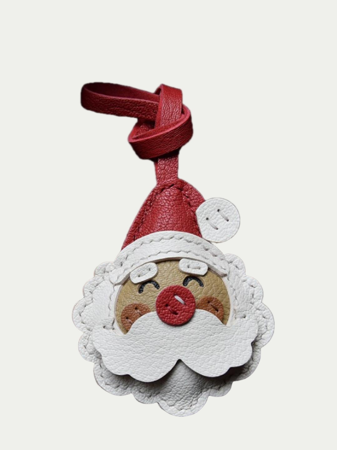 Santa Claus bag charm gift
﻿French sheepskin 
handmade keychain
Christmas gift