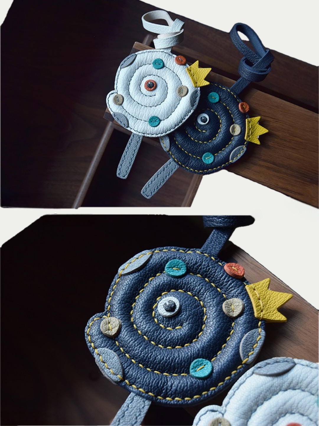 Snake shaped lollipop bag charm gift
luxury handmade gift set
French sheepskin handmade keychain