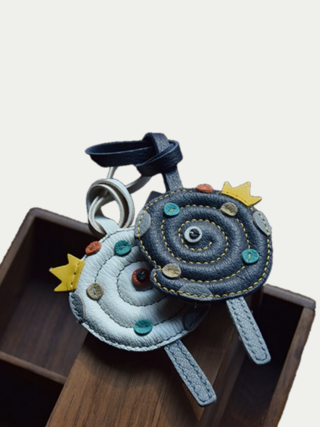 Snake shaped lollipop bag charm gift
luxury handmade gift set
French sheepskin handmade keychain