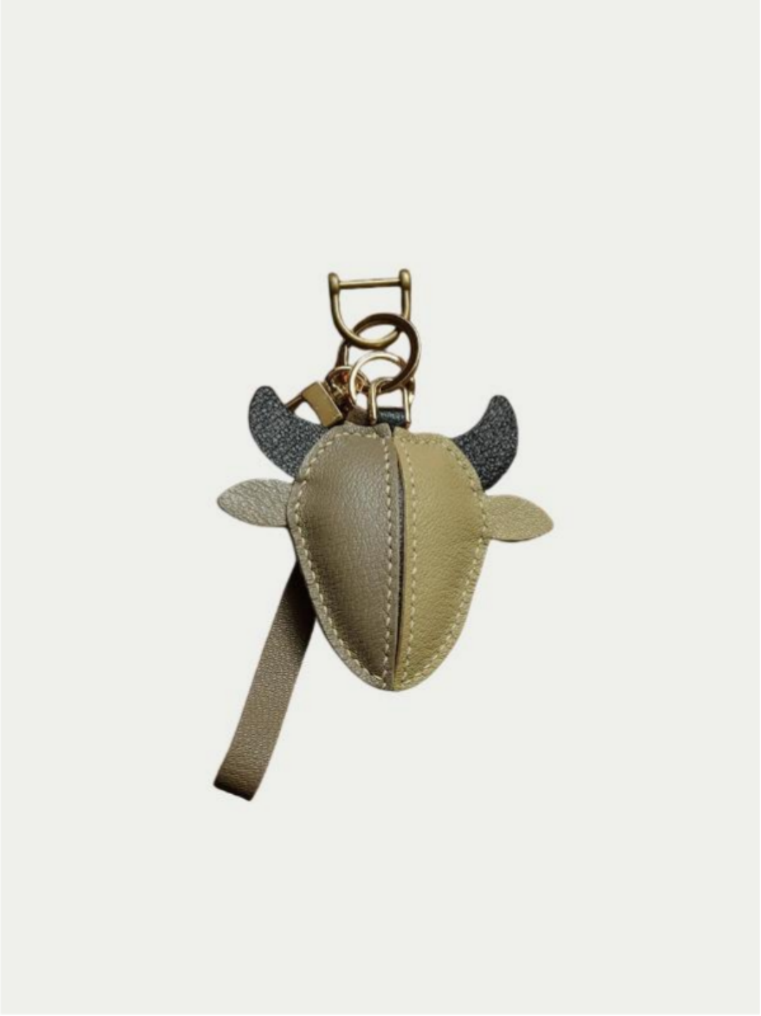 Handmade Taurus zodiac charm in French lambskin leather
