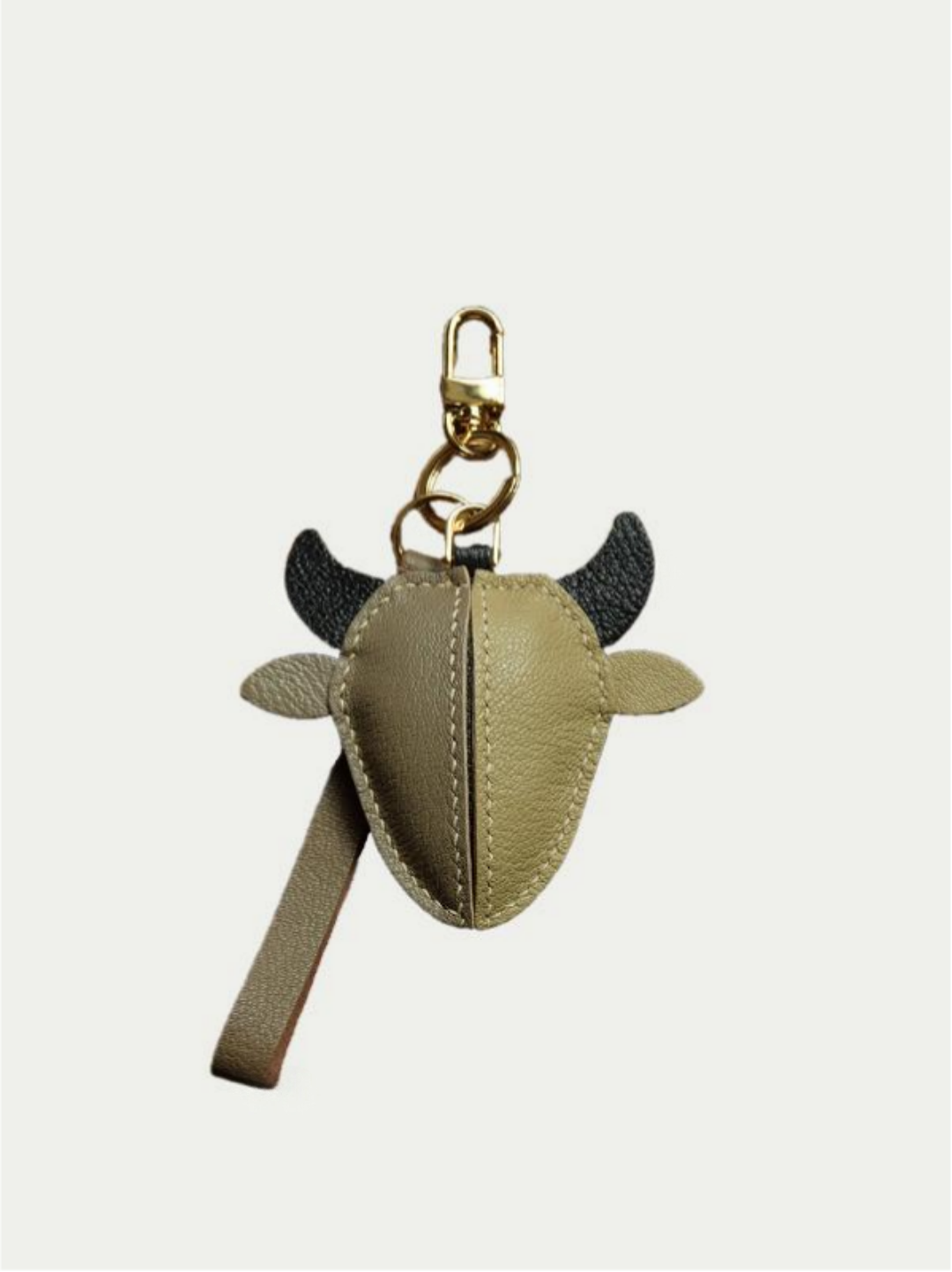 Handmade Taurus zodiac charm in French lambskin leather