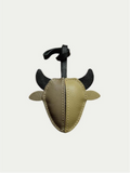 Handmade Taurus zodiac charm in French lambskin leather