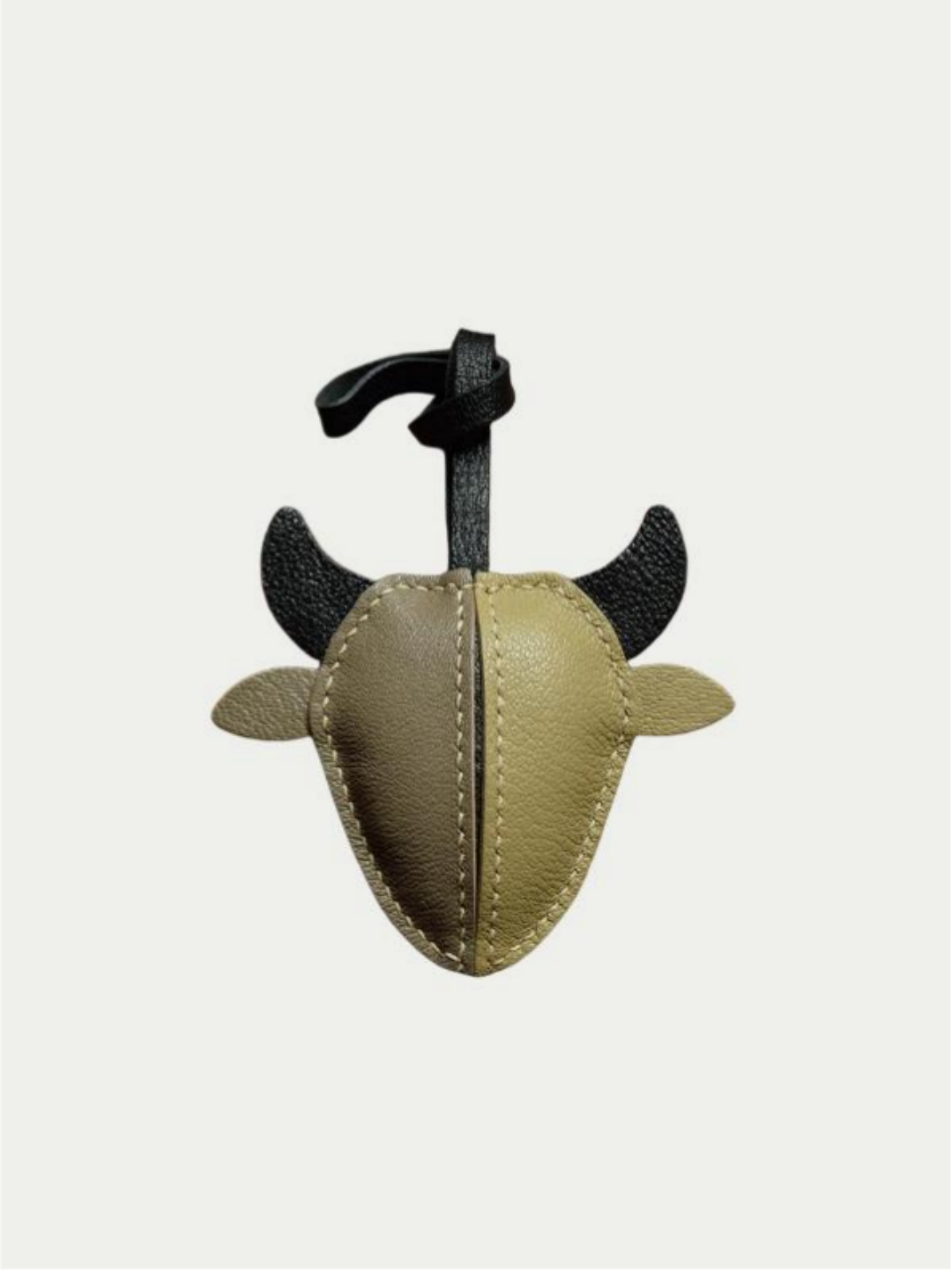 Handmade Taurus zodiac charm in French lambskin leather