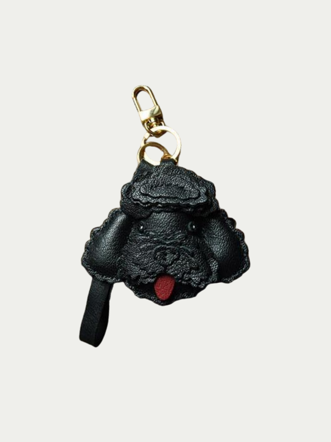 Handmade Teddy Dog Charm | French Lambskin Leather Keychain