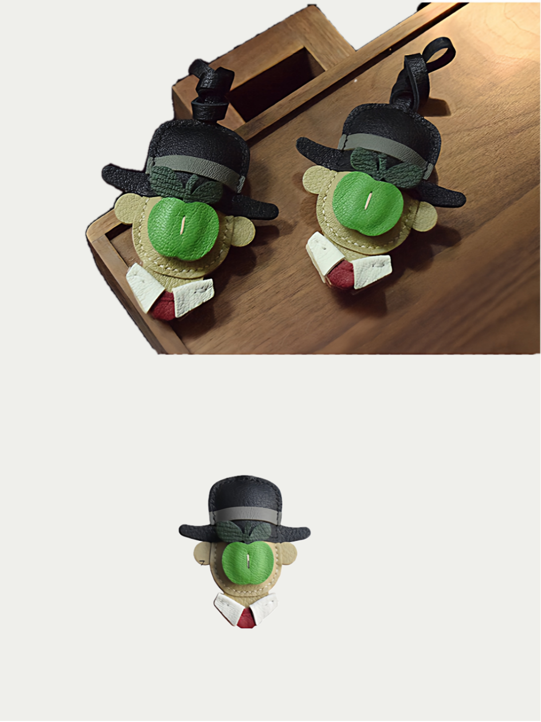 artist bag charm
luxury handmade gift set
French sheepskin handmade keychain