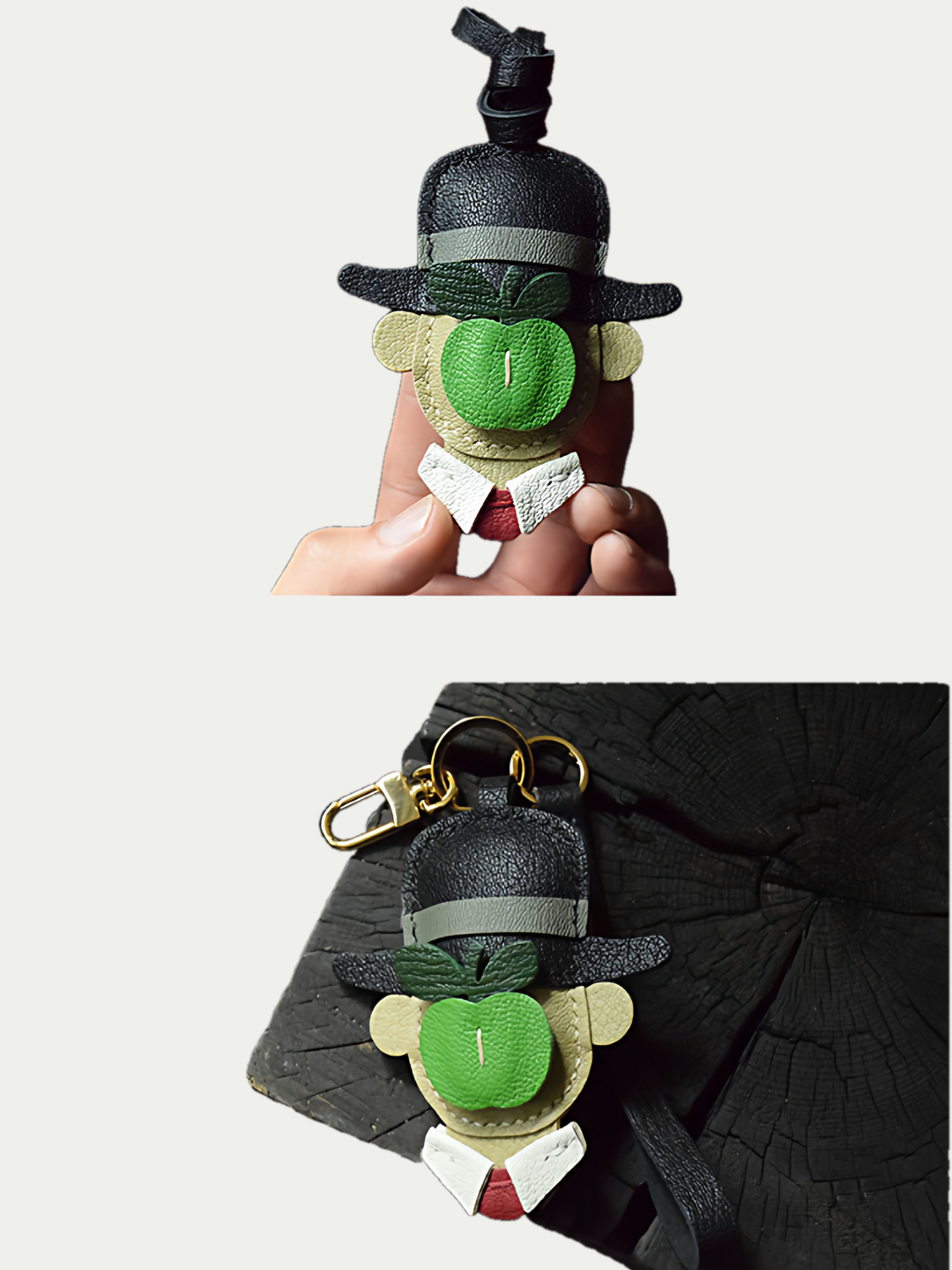 artist bag charm
luxury handmade gift set
French sheepskin handmade keychain