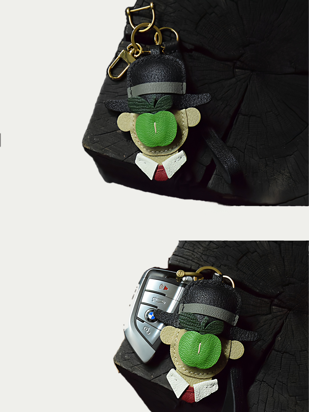 artist bag charm
luxury handmade gift set
French sheepskin handmade keychain