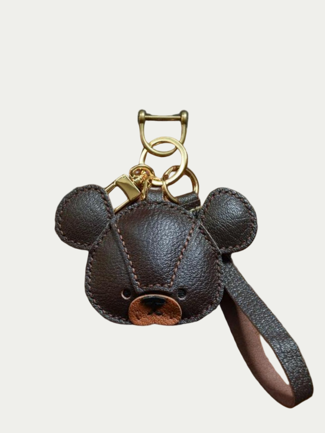 bear bag charm gift
﻿French sheepskin 
handmade keychain
Christmas gift