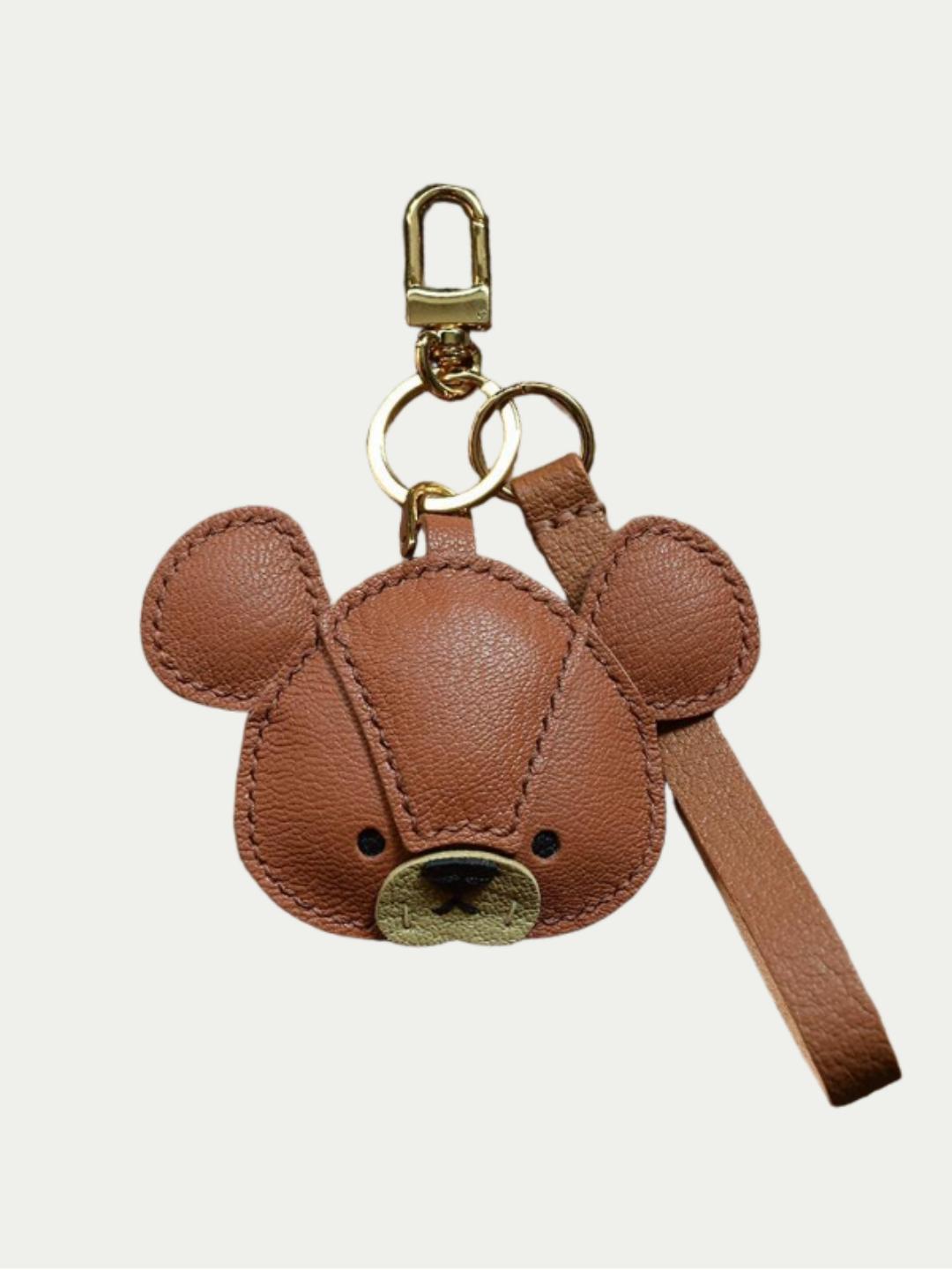 bear bag charm gift
﻿French sheepskin 
handmade keychain
Christmas gift
