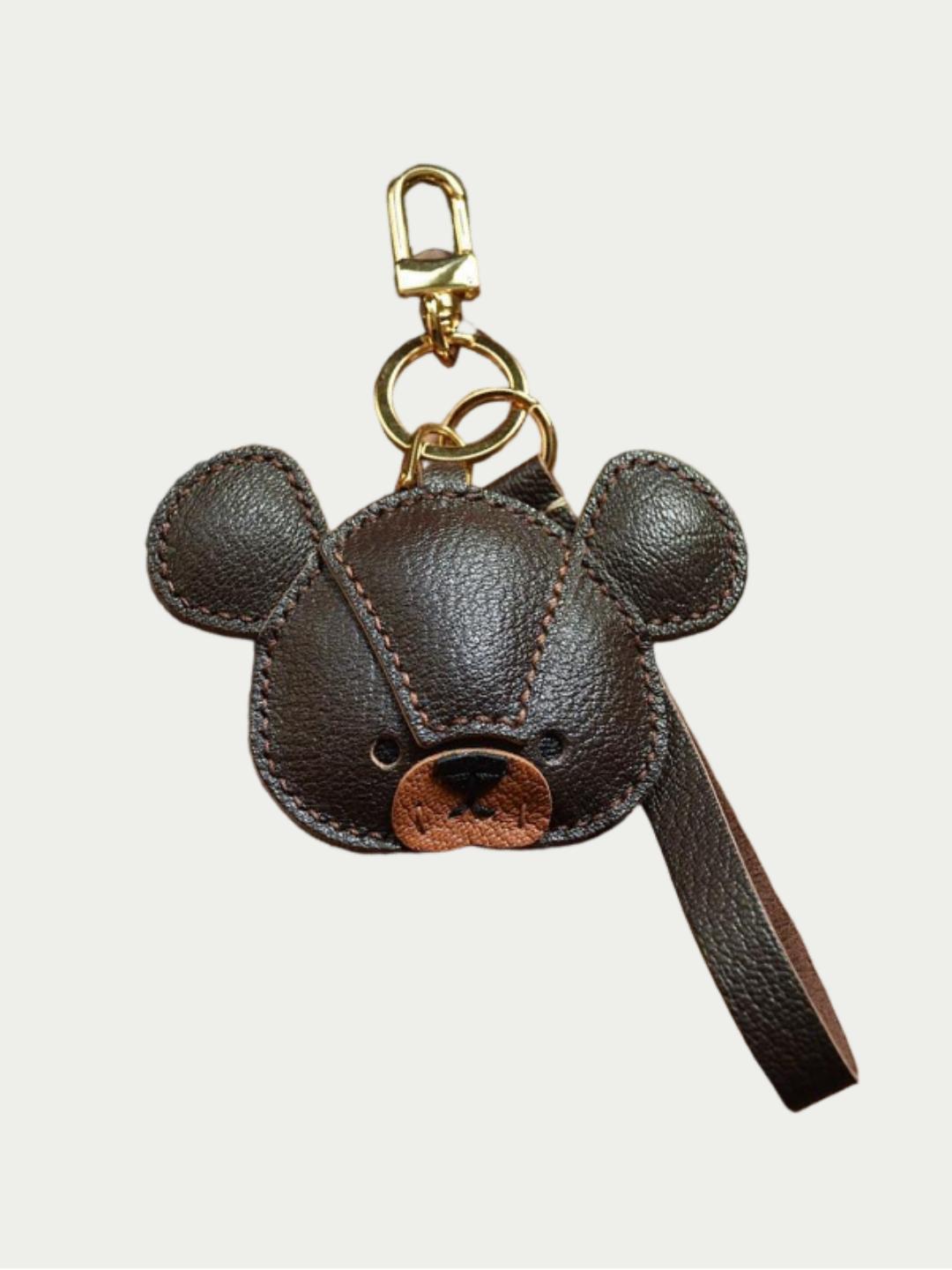 bear bag charm gift
﻿French sheepskin 
handmade keychain
Christmas gift