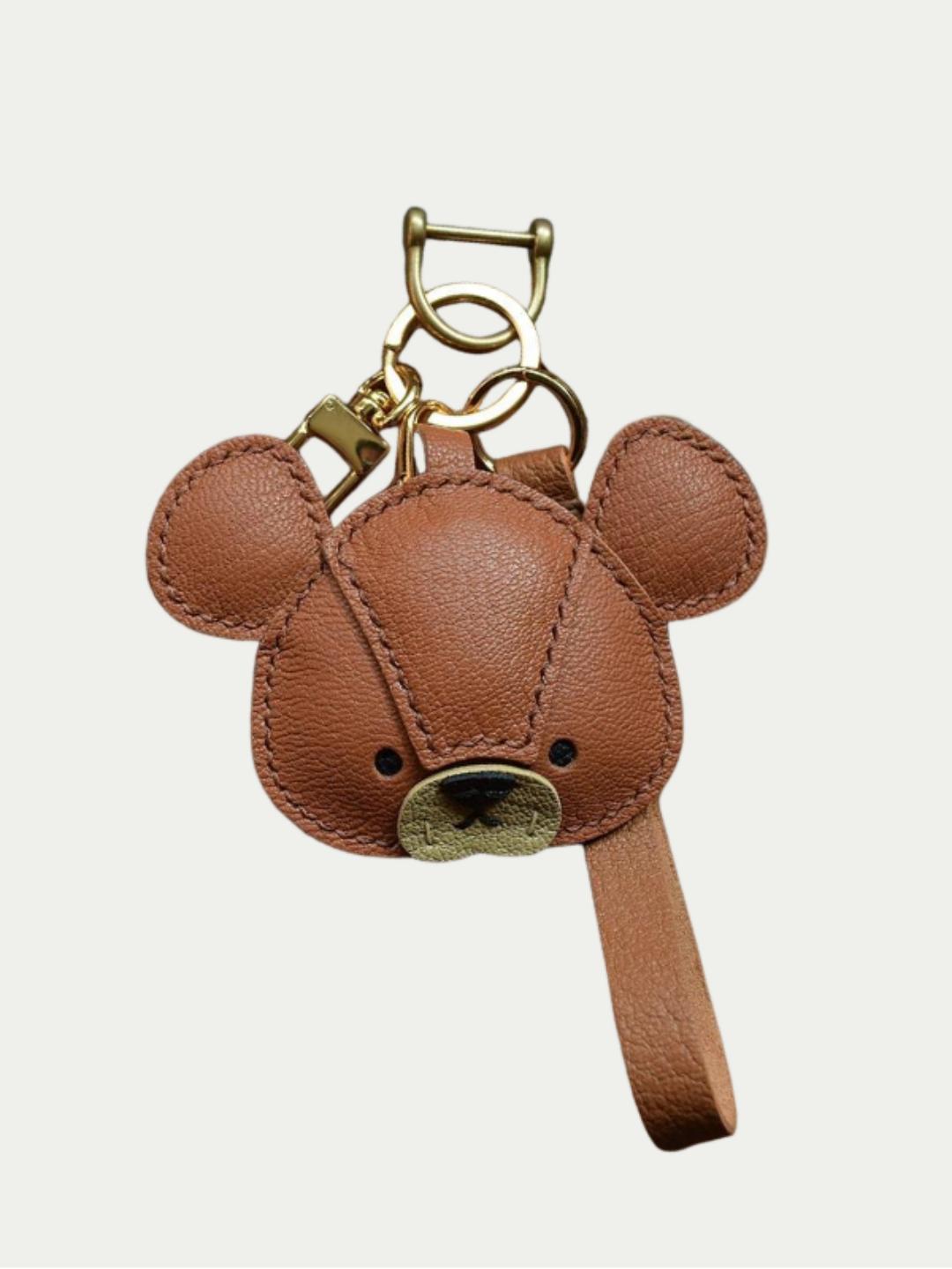 bear bag charm gift
﻿French sheepskin 
handmade keychain
Christmas gift