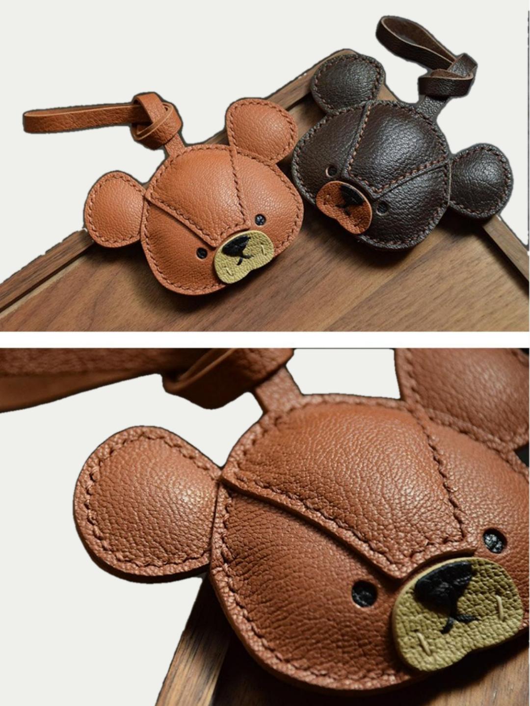 bear bag charm gift
﻿French sheepskin 
handmade keychain
Christmas gift