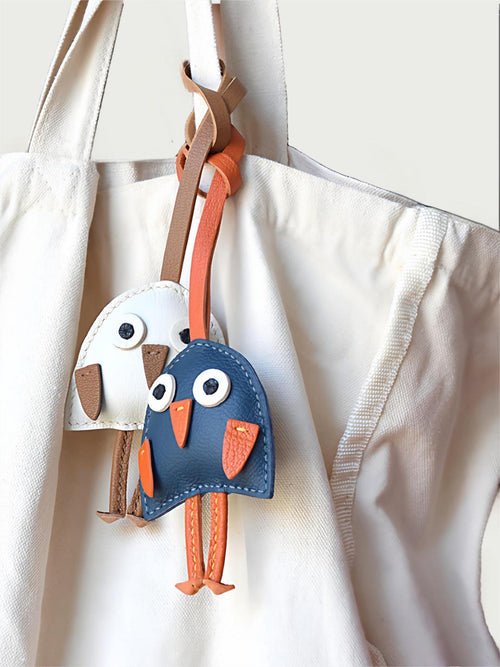 Handmade French Sheepskin Bird Bag Charm
