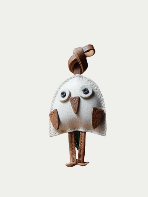 Handmade French Sheepskin Bird Bag Charm


