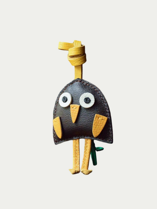 Handmade French Sheepskin Bird Bag Charm
