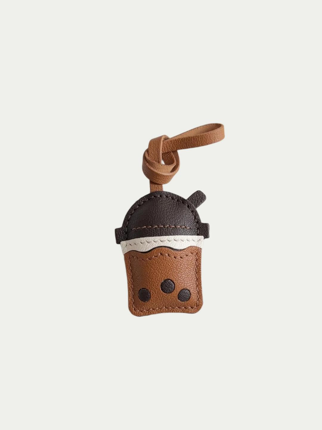 Luxury Pearl Milk Tea Charm Double Needle Hand Stitched