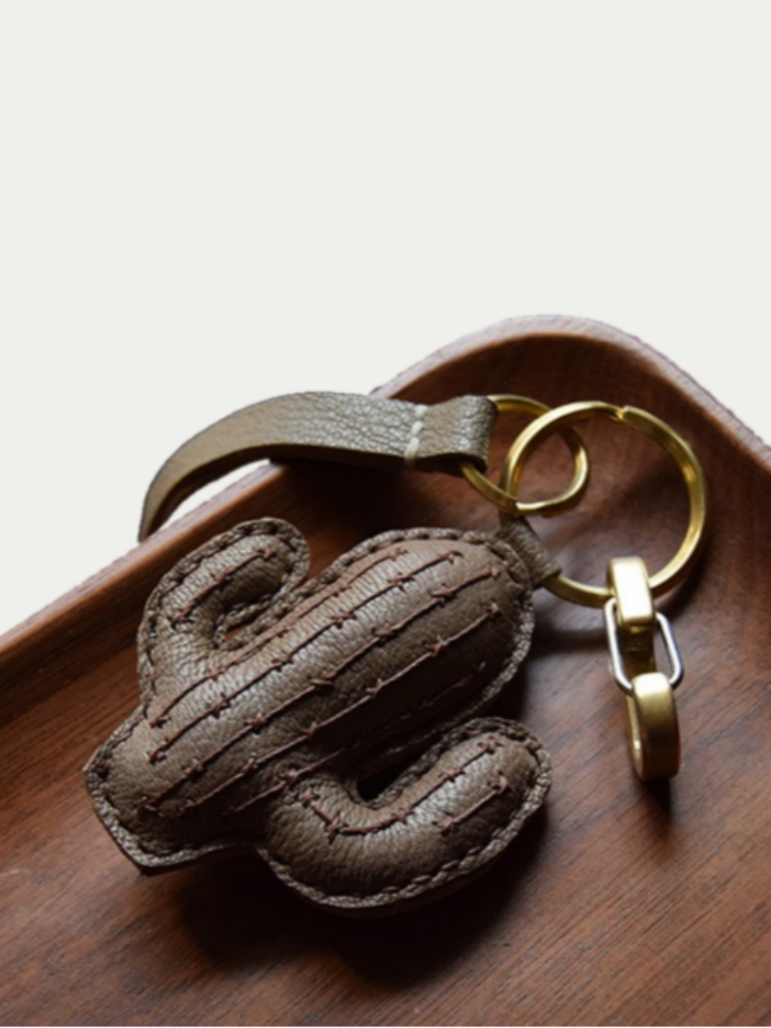 cactus bag charm gift
luxury handmade gift set
French sheepskin handmade keychain