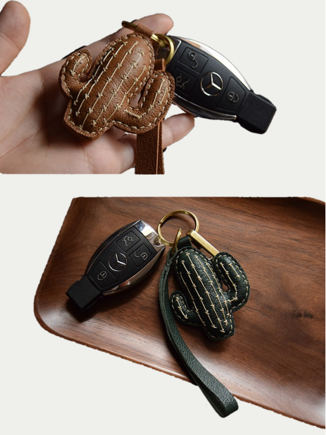 cactus bag charm gift
luxury handmade gift set
French sheepskin handmade keychain